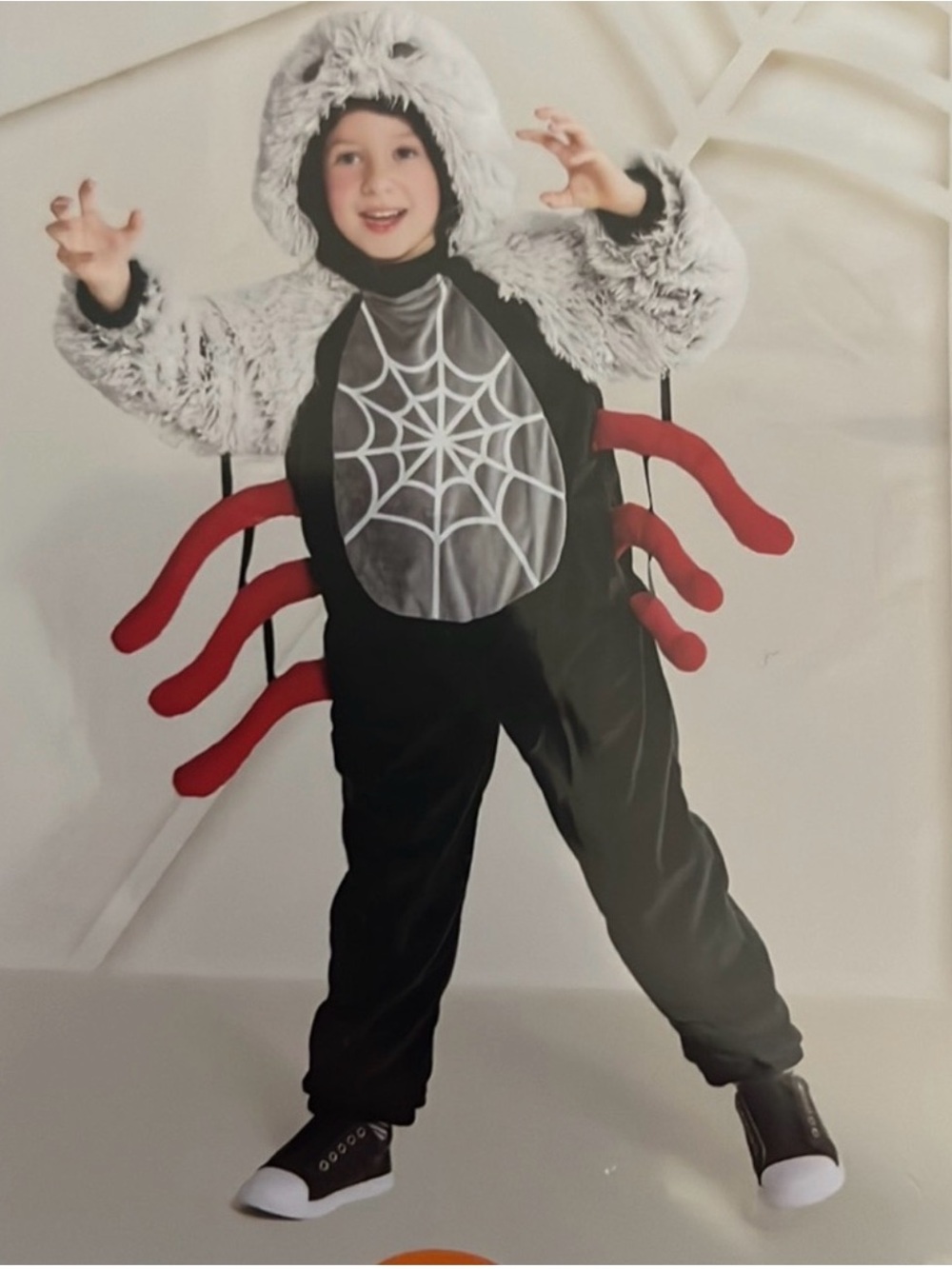 Target Kids Spider Costume in Black, Gray and Red, Size 2T - 3T